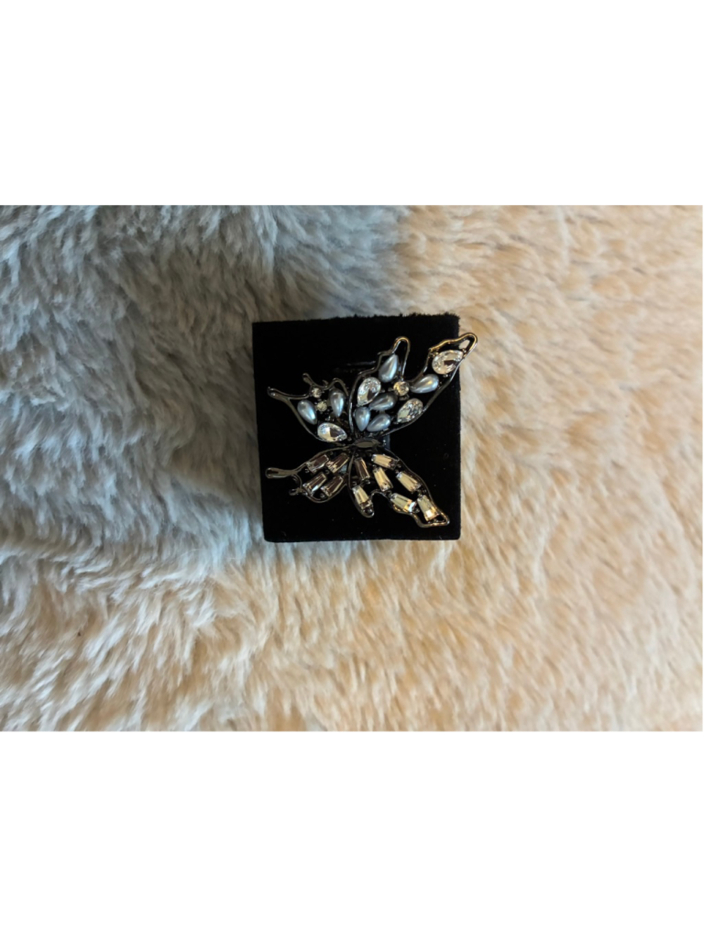 Women's Paparazzi Butterfly Ring One Size Silver Clear